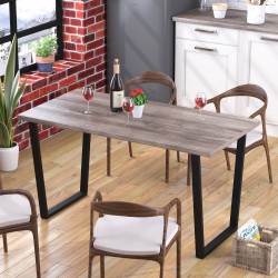 Стіл лофт прямокутний обідній для кухні Трапеція Loft Design Дуб Палена