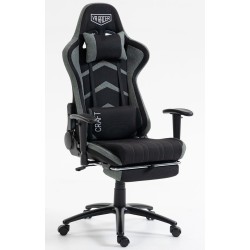 Ігрове комп'ютерне крісло для геймера VR Racer Textile Craft AMFчорно-сіре з механізмом TILT і висувною підставкою для ніг Ігрове комп'ютерне крісло для геймера VR Racer Textile Craft AMFчорно-сіре з механізмом TILT і висувною підставкою для ніг