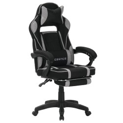 Комп'ютерне крісло AMF VR Racer Textile Webster чорно-сіре з підставкою для ніг механізм Relax до 135° офісне ігрове Комп'ютерне крісло AMF VR Racer Textile Webster чорно-сіре з підставкою для ніг механізм Relax до 135° офісне ігрове
