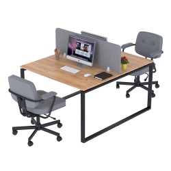 Подвійний письмовий стіл ND2-120х140 Дуб Крафт Золотий Loft Design Open Office для двох працівників для коворкінгу офісу Подвійний письмовий стіл ND2-120х140 Дуб Крафт Золотий Loft Design Open Office для двох працівників для коворкінгу офісу