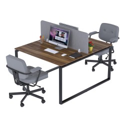 Подвійний письмовий стіл ND2-120х140 Горіх Модена Loft Design Open Office для двох працівників для коворкінгу офісу Подвійний письмовий стіл ND2-120х140 Горіх Модена Loft Design Open Office для двох працівників для коворкінгу офісу