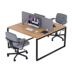 Подвійний письмовий стіл ND2-135x140 Дуб Крафт Золотий Loft Design Open Office для двох працівників для коворкінгу офісу Подвійний письмовий стіл ND2-135x140 Дуб Крафт Золотий Loft Design Open Office для двох працівників для коворкінгу офісу