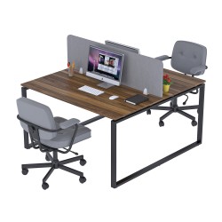 Подвійний письмовий стіл ND2-135x140 Горіх Модена Loft Design Open Office для двох працівників офісу робочого кабінету open space Подвійний письмовий стіл ND2-135x140 Горіх Модена Loft Design Open Office для двох працівників офісу робочого кабінету open space