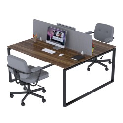 Стильний подвійний письмовий стіл ND2-160x140 Горіх Модена Loft Design Open Office в офіс кабінет кабінет open-space Стильний подвійний письмовий стіл ND2-160x140 Горіх Модена Loft Design Open Office в офіс кабінет кабінет open-space
