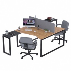 Стильний подвійний письмовий стіл кутовий ND2U-135 Дуб Крафт Золотий Loft Design Open Office в офіс кабінет кабінет open-space Стильний подвійний письмовий стіл кутовий ND2U-135 Дуб Крафт Золотий Loft Design Open Office в офіс кабінет кабінет open-space