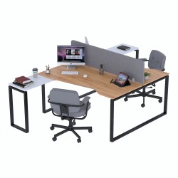 Подвійний письмовий стіл кутовий ND2U-160 Дуб Крафт Золотий Білий Loft Design Open Office в офіс кабінет кабінет open-space Подвійний письмовий стіл кутовий ND2U-160 Дуб Крафт Золотий Білий Loft Design Open Office в офіс кабінет кабінет open-space