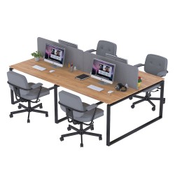 Офісний письмовий стіл на чотири персони ND4-240x140 Дуб Крафт Золотий Loft Design Open Office в офіс кабінет кабінет open'space Офісний письмовий стіл на чотири персони ND4-240x140 Дуб Крафт Золотий Loft Design Open Office в офіс кабінет кабінет open'space