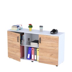 Офісна розпашна тумба дводверна LT-141-75 Дуб Крафт Золотий Антрацит Loft Design