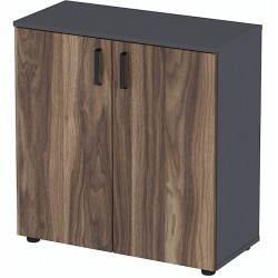 Офісна двостулкова тумба дводверна NT2-80-2D Горіх Модена Антрацит Loft Design