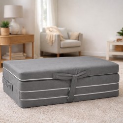 Безкаркасний матрац трансформер сірий Flex Fold h-7 см Transform Collection Family Sleep розкладний пуф для дитячої, коридору Безкаркасний матрац трансформер сірий Flex Fold h-7 см Transform Collection Family Sleep розкладний пуф для дитячої, коридору