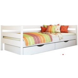 Ліжко дитяче, підліткове односпальне з натурального дерева з бічною огорожею на ламелях Нота Естела Ліжко дитяче, підліткове односпальне з натурального дерева з бічною огорожею на ламелях Нота Естела