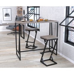 Консольний барний стіл у стилі лофт для кухні, балкону BS-125 Loft Design Дуб Палена Консольний барний стіл у стилі лофт для кухні, балкону BS-125 Loft Design Дуб Палена