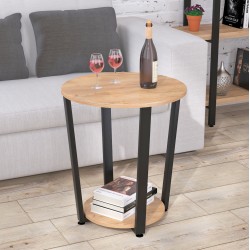 Журнальний кавовий вуличний столик лофт D-50 Loft Design Дуб Крафт Золотий Журнальний кавовий вуличний столик лофт D-50 Loft Design Дуб Крафт Золотий