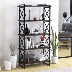 Відкритий гарний стелаж лофт на 5 полиць Скіф-5-920 Loft Design Каркас чорний Відкритий гарний стелаж лофт на 5 полиць Скіф-5-920 Loft Design Каркас чорний