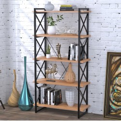 Відкритий гарний стелаж лофт на 5 полиць Скіф-5-920 Loft Design Каркас чорний Дуб Крафт Золотий Відкритий гарний стелаж лофт на 5 полиць Скіф-5-920 Loft Design Каркас чорний Дуб Крафт Золотий