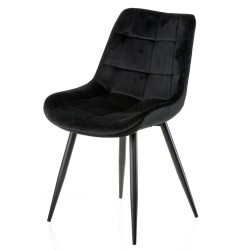 Стілець кухонний сучасний зі спинкою на ніжках вельвет чорний Damask black Special4You Стілець кухонний сучасний зі спинкою на ніжках вельвет чорний Damask black Special4You