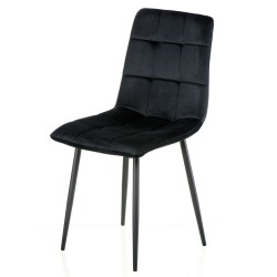 Стілець кухонний сучасний зі спинкою на ніжках вельвет чорний Success black Special4You Стілець кухонний сучасний зі спинкою на ніжках вельвет чорний Success black Special4You