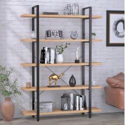 Стелаж відкритий поличковий у стилі лофт Сингл 5-1350 Loft Design Дуб Крафт Золотий