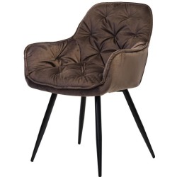 Коричневий м'який стілець крісло M-65 Коричневий велюр brown velvet з ніжками VetroMebel