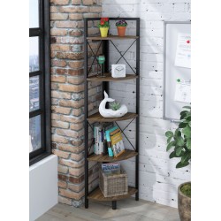 Відкритий поличний стелаж лофт кутовий для дому L-175 Loft Design Горіх Модена Відкритий поличний стелаж лофт кутовий для дому L-175 Loft Design Горіх Модена