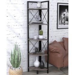 Відкритий поличний стелаж лофт кутовий для дому L-175 Loft Design Дуб Палена Відкритий поличний стелаж лофт кутовий для дому L-175 Loft Design Дуб Палена