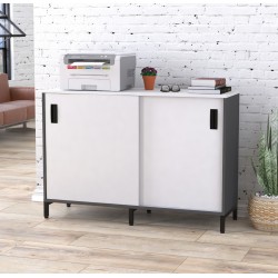 Тумба офісна розсувна LS-1200-830 каркас Антрацит Loft Design Білий Німфея Альба Тумба офісна розсувна LS-1200-830 каркас Антрацит Loft Design Білий Німфея Альба