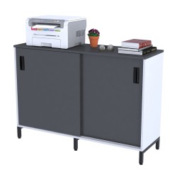Тумба офісна розсувна LS-1200-830 каркас білий Loft Design Антрацит Тумба офісна розсувна LS-1200-830 каркас білий Loft Design Антрацит