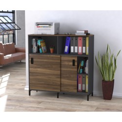 Тумба офісна розсувна LS-1200-1200 каркас Антрацит Loft Design Горіх Модена Тумба офісна розсувна LS-1200-1200 каркас Антрацит Loft Design Горіх Модена