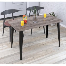 Обідній стіл лофт прямокутний із закругленими кутами Лінда 120-65 Loft Design Дуб Палена Обідній стіл лофт прямокутний із закругленими кутами Лінда 120-65 Loft Design Дуб Палена