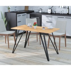 Стіл лофт обідній кухонний Ліма 120-65 прямокутний Loft Design Дуб Крафт Золотой
