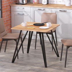 Стіл лофт обідній квадратний Лима 80-80 із заокругленими кутами Loft Design Дуб Крафт Золотий Стіл лофт обідній квадратний Лима 80-80 із заокругленими кутами Loft Design Дуб Крафт Золотий