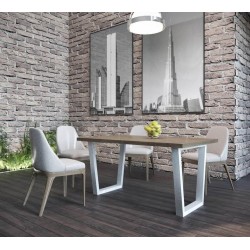 Стіл обідній Loft прямокутний для дому, офісу БінГО Метал-Дизайн  750/1550/800, Чорний Бархат + ДСП