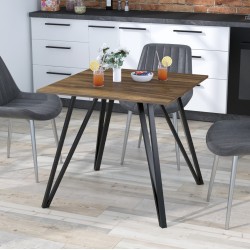 Стіл у стилі лофт обідній квадратний Лима 80-80 для кухні Loft Design Горіх Модена
