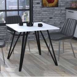 Стіл у стилі лофт обідній квадратний Лима 80-80 для кухні Loft Design Білий