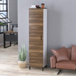 Шафа пенал офісна з полицями LT-450-1900 каркас білий Loft Design Горіх Модена Шафа пенал офісна з полицями LT-450-1900 каркас білий Loft Design Горіх Модена