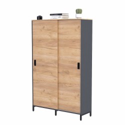 Шафа офісна для документів розсувна двостулкова LS-1200-1900 каркас антрацит Loft Design Дуб Крафт Золотий