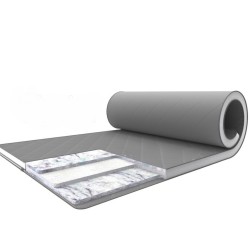 Тонкий жорсткий топпер футон ортопедичний сіро-білий 6см Gray-White collection Rain Райн Family Sleep 80x200