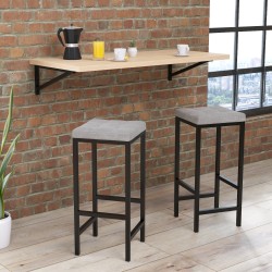 Стілець барний квадратний без спинки BS-1 soft м'яке сидіння сірий велюр Loft Design Стілець барний квадратний без спинки BS-1 soft м'яке сидіння сірий велюр Loft Design