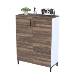Тумба офісна двостулкова LT-900-1200 каркас білий Loft Design Горіх Модена Тумба офісна двостулкова LT-900-1200 каркас білий Loft Design Горіх Модена