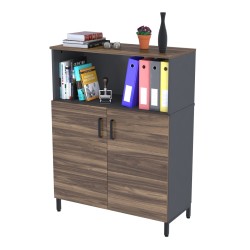 Тумба офісна двостулкова LTO-900-1200 каркас антрацит Loft Design Горіх Модена Тумба офісна двостулкова LTO-900-1200 каркас антрацит Loft Design Горіх Модена