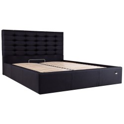 Гарне дизайнерське ліжко подіум чорне на ламелях з високим м'яким узголів'ям Еріка / Bed Erica Richman 180х190 Гарне дизайнерське ліжко подіум чорне на ламелях з високим м'яким узголів'ям Еріка / Bed Erica Richman 180х190